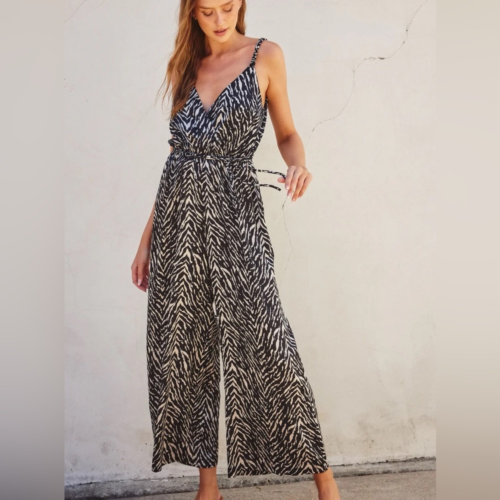 Dress Forum Zebra Print Jumpsuit